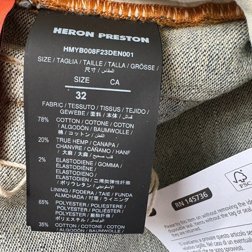 HERON PRESTON Elastic Band Jeans Ex-Ray Washed Indigo Size 32 - Picture 12 of 13